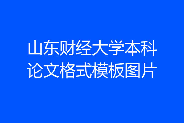 山东财经大学本科论文格式模板图片