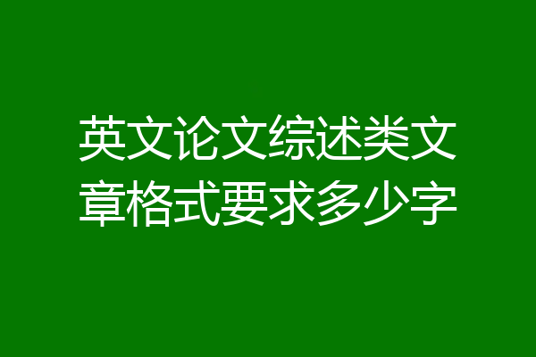英文论文综述类文章格式要求多少字