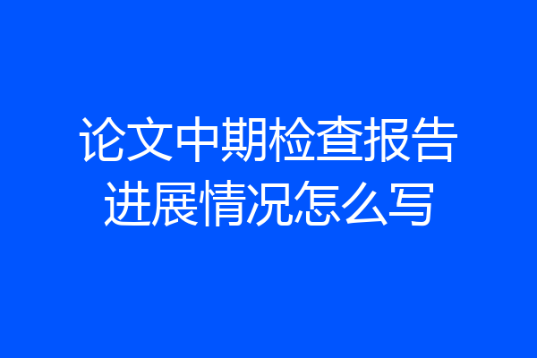 论文中期检查报告进展情况怎么写