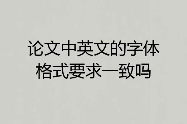 论文中英文的字体格式要求一致吗