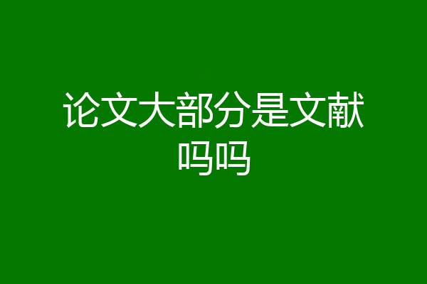 论文大部分是文献吗吗