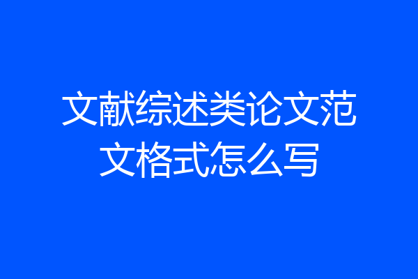 文献综述类论文范文格式怎么写