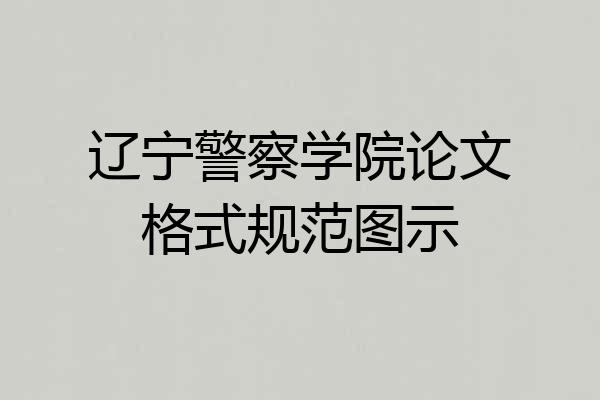 辽宁警察学院论文格式规范图示