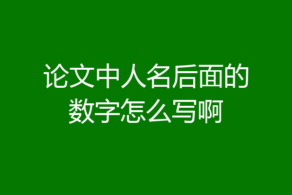 论文中人名后面的数字怎么写啊