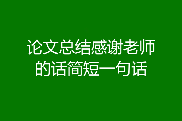 论文总结感谢老师的话简短一句话