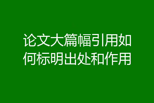 论文大篇幅引用如何标明出处和作用