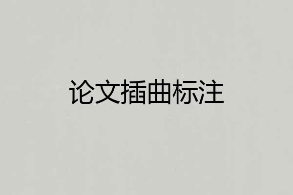 论文插曲标注