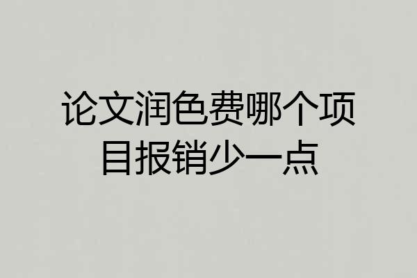 论文润色费哪个项目报销少一点