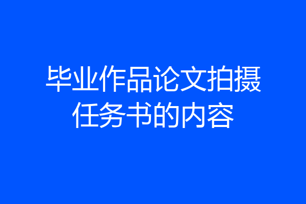 毕业作品论文拍摄任务书的内容