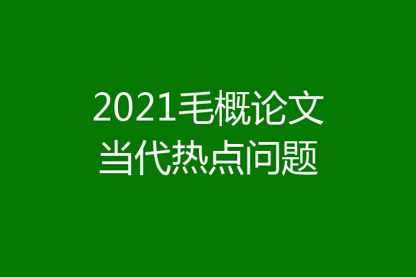 2021毛概论文当代热点问题