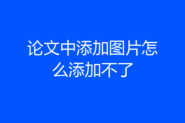 论文中添加图片怎么添加不了