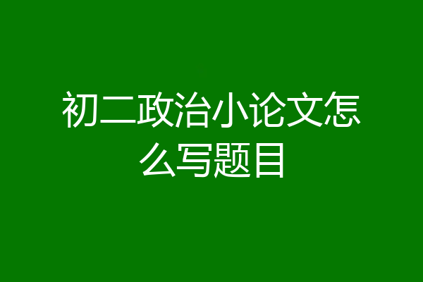 初二政治小论文怎么写题目