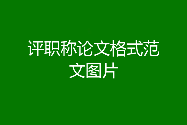 评职称论文格式范文图片