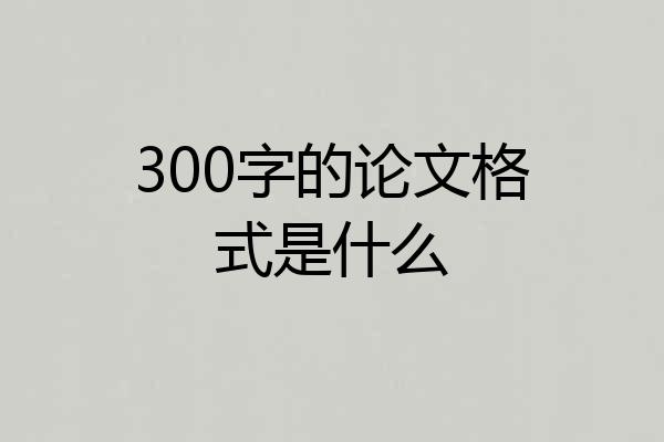 300字的论文格式是什么