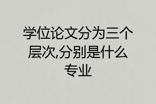 学位论文分为三个层次,分别是什么专业