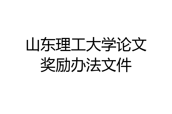 山东理工大学论文奖励办法文件
