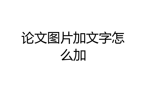 论文图片加文字怎么加