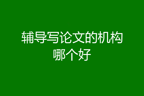 辅导写论文的机构哪个好