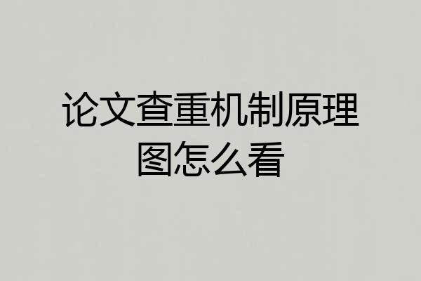 论文查重机制原理图怎么看