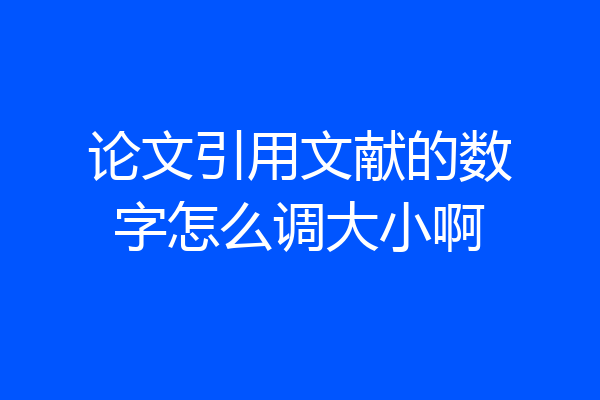 论文引用文献的数字怎么调大小啊