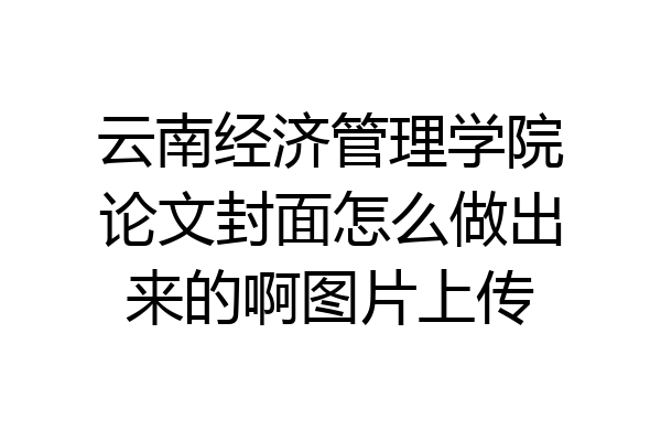 云南经济管理学院论文封面怎么做出来的啊图片上传