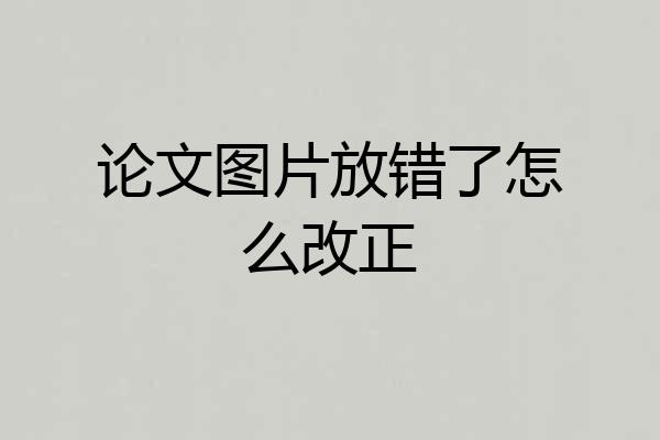 论文图片放错了怎么改正