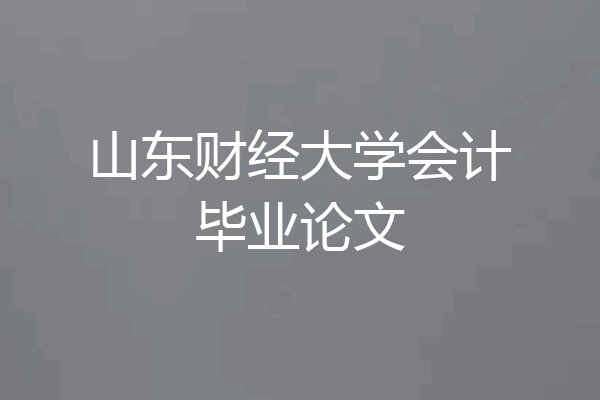 山东财经大学会计毕业论文