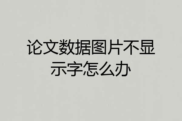论文数据图片不显示字怎么办