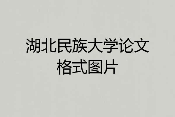 湖北民族大学论文格式图片