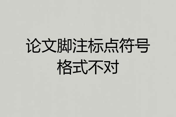 论文脚注标点符号格式不对