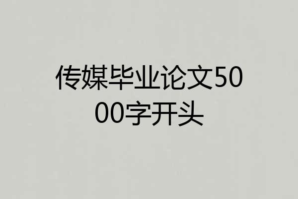 传媒毕业论文5000字开头