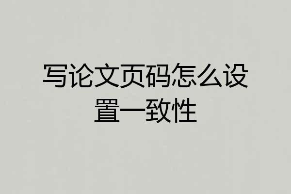 写论文页码怎么设置一致性