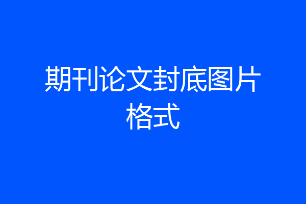 期刊论文封底图片格式