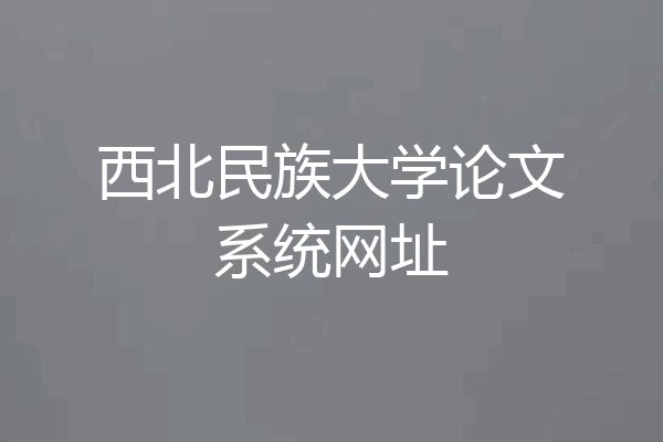 西北民族大学论文系统网址