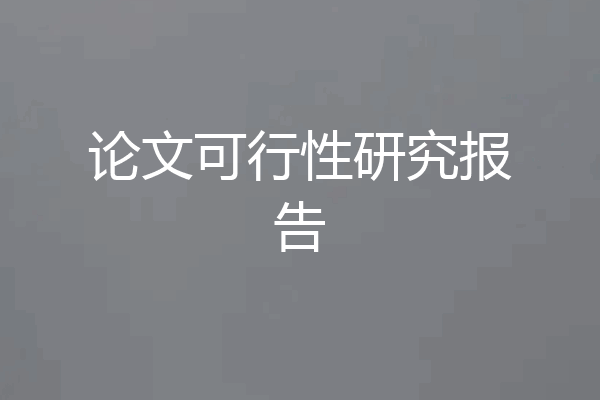 论文可行性研究报告