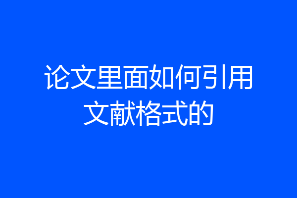 论文里面如何引用文献格式的