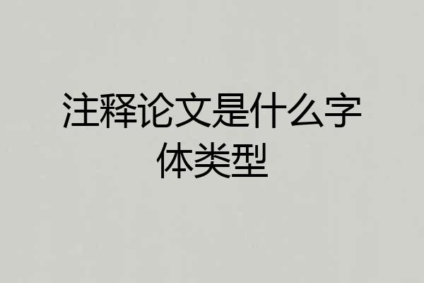 注释论文是什么字体类型