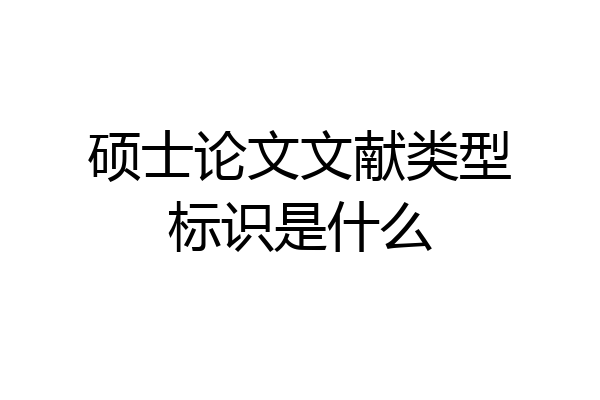 硕士论文文献类型标识是什么