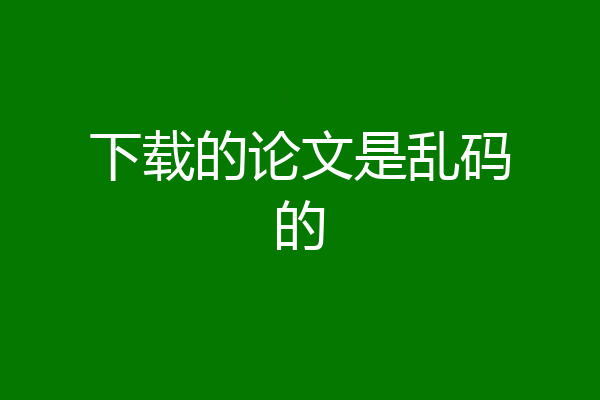 下载的论文是乱码的
