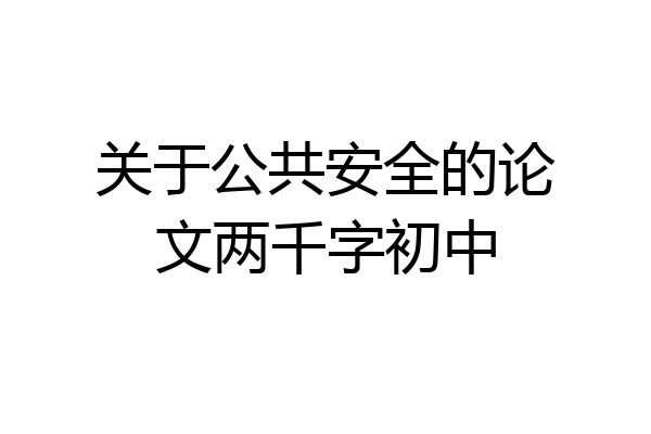 关于公共安全的论文两千字初中