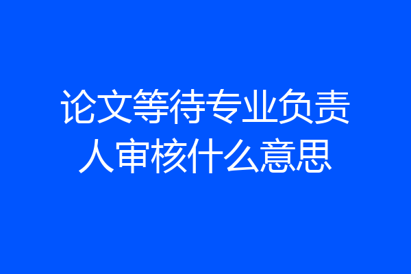 论文等待专业负责人审核什么意思