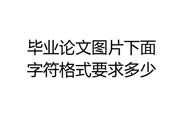 毕业论文图片下面字符格式要求多少