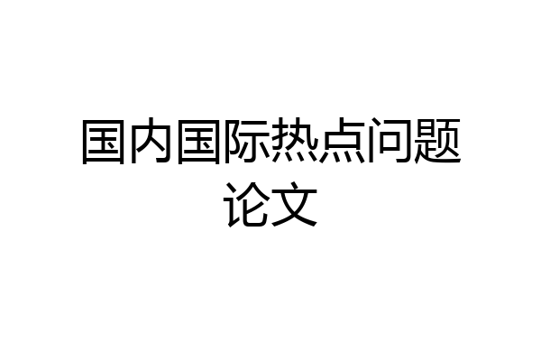 国内国际热点问题论文