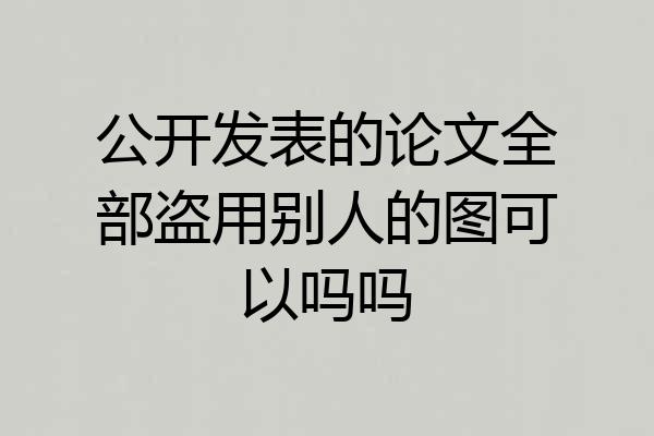 公开发表的论文全部盗用别人的图可以吗吗