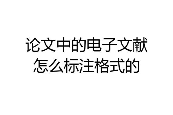 论文中的电子文献怎么标注格式的