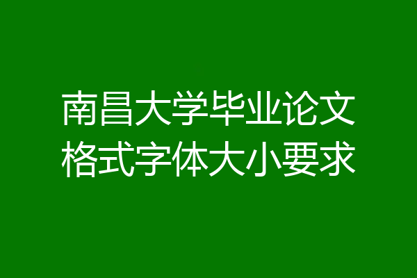 南昌大学毕业论文格式字体大小要求