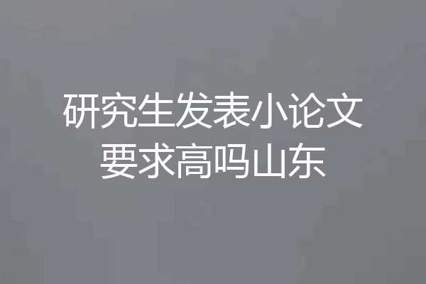 研究生发表小论文要求高吗山东
