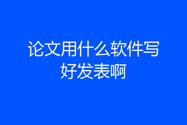 论文用什么软件写好发表啊
