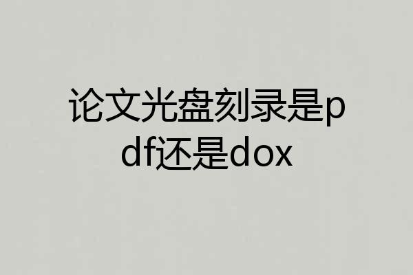 论文光盘刻录是pdf还是dox