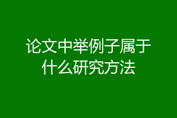 论文中举例子属于什么研究方法
